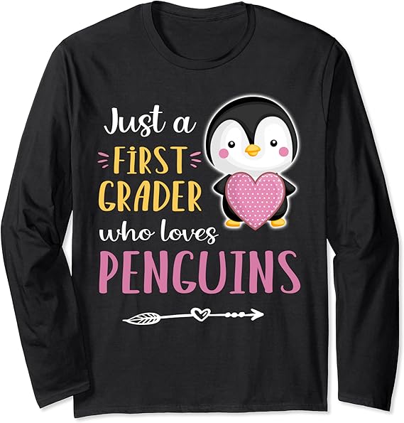 Just A First Grader Who Loves Penguins Cute Penguin Shirt 1